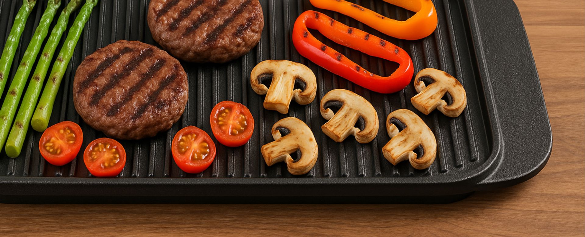 Piastra grill in ghisa per cucinare